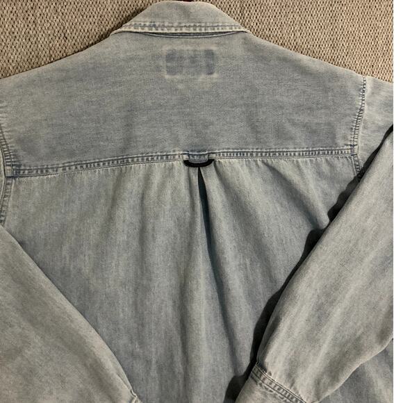 Marlboro County Store Vintage Denim Shirt Men's Small Blue Fade Cowboy Western - Picture 5 of 9